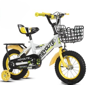 Vélo pour garçon de 2 à 10 ans, 12 à 20 pouces, double frein, cadre en acier carbone, roues d'apprentissage, vitesse unique avec siège arrière - Product Image 3