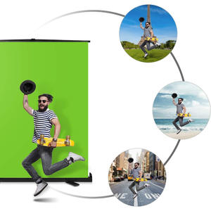 Écran de fond d'écran portable Chroma Key 2 en 1 double face vert/bleu pliable avec verrouillage automatique pour Studio <span class=keywords><strong>YouTube</strong></span> - Product Image 4