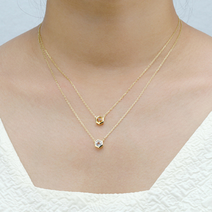 Collar de Plata 925 con Piedra de Nacimiento de Marzo, Geométrico, Hexagonal, Aguamarina, para Regalo de Amigo - Product Image 5