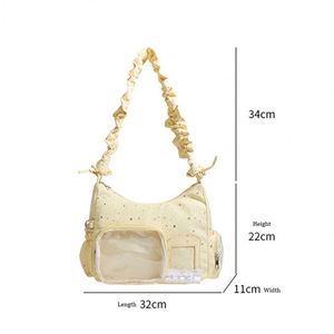 Bolso Bandolera Galaxy de Gran Capacidad, Estilo Japonés, con Panel Transparente, Correa de Hombro Individual y Cierre de Cremallera - Product Image 2