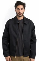 Veste bomber d'hiver imperméable noire pour homme, légère, en polaire enduite, avec logo personnalisé, idéale pour le sport et les activités de plein air, vente en gros