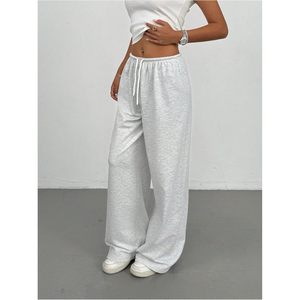 Pantalones Deportivos Anchos Personalizados para Mujer, Cintura Alta, Cordón Elástico, Pantalones Casuales de Tela de Rizo - Product Image 3