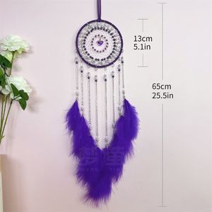 रंगीन बेडेड ड्रीम कैचर हाई-एंड लाइट लक्जरी स्टोर नेट पेंडेंट स्टार के आकार की पवन चिमनी घर की सजावट के लिए - Product Image 6