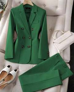 Giacca da ufficio da donna alla moda set di pantaloni per abbigliamento da donna abiti estivi in tessuto blazer da donna estate due pezzi completo completo blazer - Product Image 3