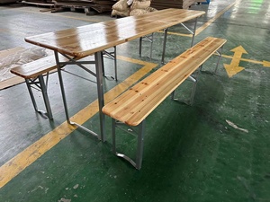 247, medio pieghevole in legno pieghevole tavolo da birra/tavolo da birra e panca/giardino in legno/<span class=keywords><strong>Patio</strong></span>/tavolo da esterno e sedia Set - Product Image 4