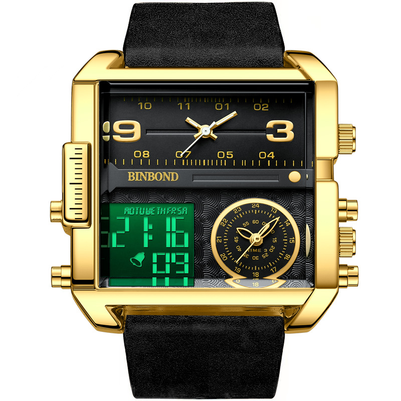 Black leather - all gold - black face