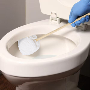 Fabricante multifuncional de un solo uso cabeza de viscosa de gama alta con mango de bambú cepillo para inodoro fregona NO.7209 - Product Image 3