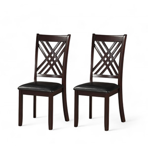 Set di due sedie laterali imbottite in ecopelle nera con retro incrociato HMS lato tavolo e sedia Set - Product Image 6