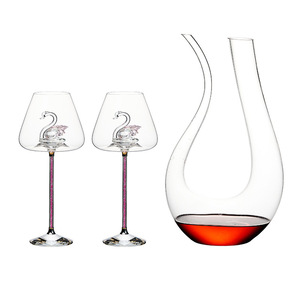 Copa de Vino de Cristal Transparente Roja, Estilo Nórdico Moderno y Sencillo, Soplada a Mano, con Forma de Cisne, de Lujo, para Reuniones Familiares - Product Image 6