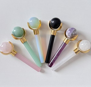 Hot Selling Customized Face Green Aventurine <b>Jade</b> <b>Roller</b> Face Lift Anti puffiness Singe Head Durable Face <b>Roller</b> - Product Image 6