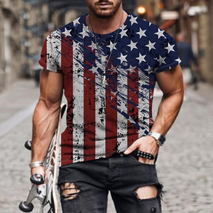 Camiseta <span class=keywords><strong>de</strong></span> sublimación con estampado <span class=keywords><strong>de</strong></span> bandera americana barata al por mayor <span class=keywords><strong>de</strong></span> fábrica, ropa informal <span class=keywords><strong>de</strong></span> manga corta, camisetas <span class=keywords><strong>de</strong></span> moda, camisetas para hombres - Product Image 3