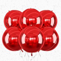 6 ballons ronds en feuille d'or 4D de 22 pouces pour décorations de fête d'anniversaire, de mariage, de remise de diplôme et de bal de promo