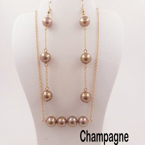Mukun — ensemble de bijoux hawaïens, boucles d'oreilles, ensemble de bijoux samanan, en or, longue chaîne remplie, perle pour femmes - Product Image 6