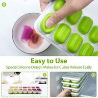Moule à glaçons en Silicone de qualité alimentaire 14 à dégagement facile avec couvercle amovible résistant aux déversements