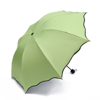 CHUVABAND Parapluie manuel de voyage 21 pouces 8K, pliable en 3 sections, anti-UV, design floral, revêtement noir, polyester, très populaire et élégant