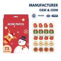 Shine Patch – Lot de patchs anti-acné de Noël festifs – Autocollants hydrocolloïdes en forme d'étoile pour boutons et imperfections, 24 patchs non parfumés, saisonniers