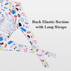 Topi perawatan topi panjang Cordlock Scrub topi untuk wanita dan pria Polyester Spandex lembut koki gigi bedah topi - Product Image 5