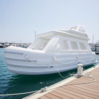 Bateau Catamaran Gonflable Portable à Moteur Électrique, Double Pont, en PVC, Capacité 100-500kg