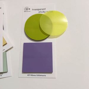 Morandi Round Transparent Sticky Notes Colorful <b>Memo</b> <b>Pad</b> Combination for Convenient Marking - Product Image 5