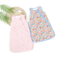Sacos de dormir acolchados con lazo rosa para recién nacidos Whoelsae, sacos de algodón acolchados personalizados, manta Floral, conjunto de saco de dormir para bebé