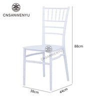 Vente en Gros Chaises de Repas Blanche en Plastique PP Empilables et Durables de Haute Qualité pour Banquets, Hôtels, Tiffany, Chiavari et Événements