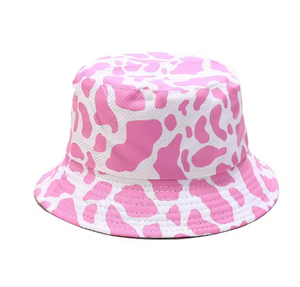 Sombrero de Pescador Reversible con Estampado de Vaca en Negro y Rosa, Diseño Personalizado de Fábrica BSCI Meidiney - Product Image 4