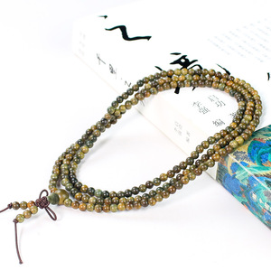 Bracelet en bois de santal vert, 216 perles de 4,5 mm, mini perles de prière bouddhistes, style ethnique vintage, bijoux culturels unisexes - Product Image 2
