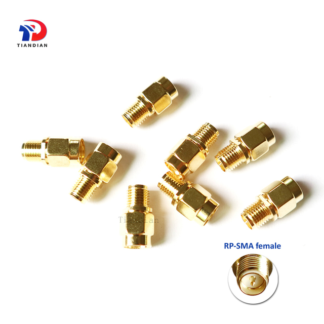 High Quality 50ohm Coaxial Copper RF Adapter RP-SMA Male RF SMA-J Connector