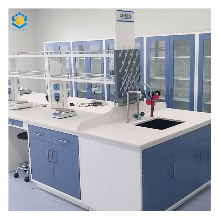 Chemical móveis fabricante bancadas top laboratório Work Bench-School Table para sala de laboratório HPL