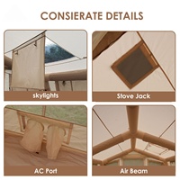 Tente de camping familiale gonflable de 13,68 m², remorque de camping, tente de glamping de luxe imperméable, château gonflable pour l'extérieur
