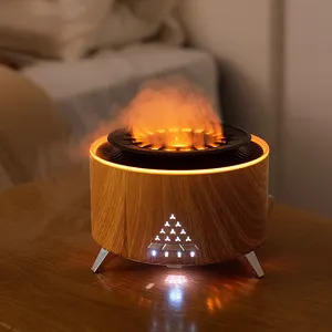 Groothandel Kwallen Spray Vulkaan Ultrasone Diffuser Witte Ruis Draadloze Luidspreker Vlam Vuur Luchtbevochtiger 3d Aroma Diffuser