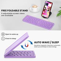 Keyboard Bluetooth Mini Lipat Ultra Tipis Nirkabel dengan Logo Kustom ABS untuk Tablet dan Smartphone