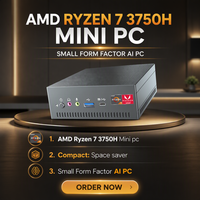 Mini PC de Bajo Consumo con AMD Ryzen 7 3750H R2544 4C 8T, IA, Computación de Borde, Ventilador de Refrigeración, 2*DDR4, Gráficos Radeon, Micro NUC PC