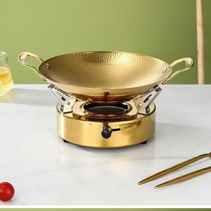 Marmite commerciale à alcool sur trépied en acier inoxydable avec double oreille pour marmite petite soupe et marmites sautées - Product Image 3