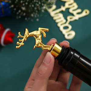Bouchon de bouteille en métal en forme de renne de Noël, bouchon de bouteille de vin, cadeau de fête, décoration - Product Image 2