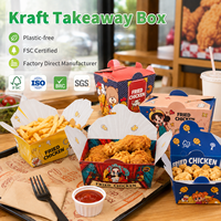 Boîte à lunch en kraft résistante à la graisse pour la vente à emporter en restaurant, service OEM ODM