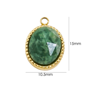 Pendentif ovale en pierre naturelle colorée en acier inoxydable 14k délicat de 10,5x15 mm pour la fabrication de bijoux - Product Image 6