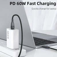 Neues Dual-Typ-C-Datenkabel Typ-C zu Typ-C PD 60W/3A Schnellladung 180-Grad-Drehstecker Geflochtenes Nylon für Mobiltelefone