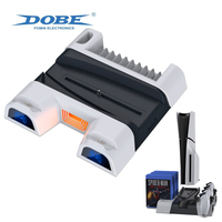 Station de charge verticale avec ventilateur de refroidissement DOBE pour PS5/Slim/Pro, support pour manette DualSense, accessoires de jeu