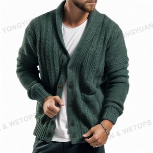Cárdigan para <span class=keywords><strong>hombre</strong></span> suéteres de manga larga de alta calidad <span class=keywords><strong>verde</strong></span> Navidad algodón lana polar Herren abrigo pulóver hombres cárdigan suéter - Product Image 1