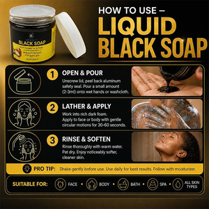 Autocollant personnalisé 180g Savon <span class=keywords><strong>noir</strong></span> à l'extrait d'eucalyptus, soin doux pour le bain, pâte de savon <span class=keywords><strong>noir</strong></span> marocain - Product Image 3