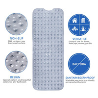 Tapis de Douche Moderne en PVC Écologique Antidérapant pour Sols de Salle de Bain 40x100cm