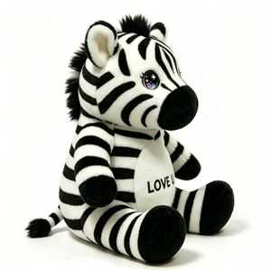 Peluche de cebra de dibujos animados con pestañas largas, juguete decorativo para la habitación infantil con temática de safari. - Product Image 4