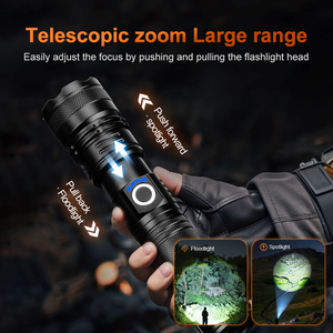 WOSEN Factory Hot Sale Aluminum Alloy Telescopic Zoom Power Display Usb <b>Rechargeable</b> P70 Led Torches Lights Tactical <b>Flashlight</b> - Product Image 4