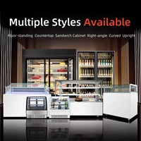 Vitrine à gâteaux panoramique verticale en verre biseauté, vitrine à gâteaux sans cadre, refroidisseur à gâteaux pour boulangerie