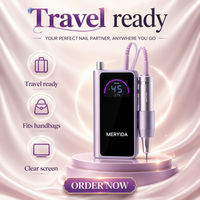 Perceuse à ongles sans fil portable multifonctionnelle de luxe populaire, rechargeable par USB, moteur à balais 0-45000 tr/min, outil professionnel en ABS