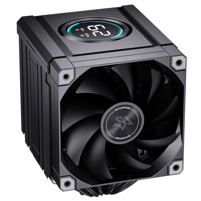 SNOWMAN AX660Pro AIO CPU Cooler No LED Copper Aluminum Heatsink Fluid Bearing Dual Tower Fans Customizable Logo Temp Display