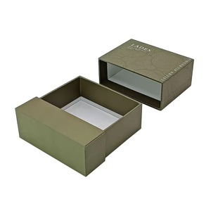 Recyclable Custom Jewelry <b>Box</b> for Necklace <b>Earring</b> Watch with Gold Foil UV Coating Embossing Cardboard Drawer <b>Box</b> Packaging - Product Image 2