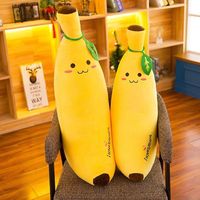 Coussin géant en peluche banane personnalisé pour la vente en gros, jouet en forme de fruit rembourré pour la décoration de magasin de cadeaux, grande taille, peluche animal de la jungle