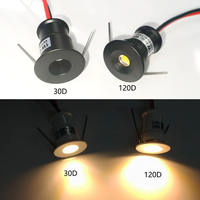 Spot LED Moderne en Aluminium 12V 1W Encastrable Plafond/Mur Blanc Chaud 3000K pour Chambre d'Hôtel